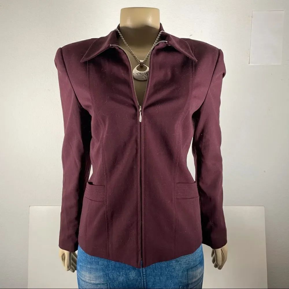 NWT Sz 6 Worthington Works Purple Zipper Jacket
